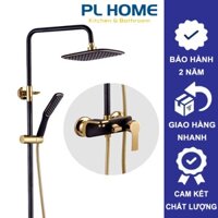 Bộ sen cây tắm đứng nóng lạnh đen vàng ALS A130