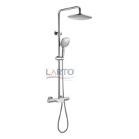 Bộ Sen Cây Tắm Nóng Lạnh LARTO 028. Đồng Mạ Chrome Bền Bỉ, Thích Hợp Nước Yếu, Có Nút Khoá Nhiệt Độ Phù Hợp Nhà Có Trẻ