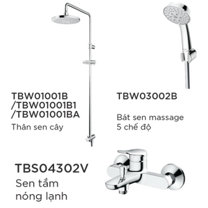 Bộ sen cây tắm Toto TBW01001B/TBS04302V/TBW03002B