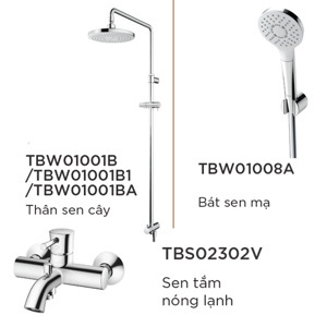 Bộ sen cây tắm Toto TBW01001B/TBS02302V/TBW01008A
