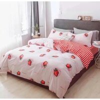 Bộ SET Chăn Ga 5 món Trải Giường Drap cotton poly kèm ruột chăn ( lồng or trần ) Set Vỏ Bộ Set chăn ga gối nhiều màu