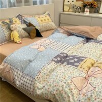 Bộ SET Ga Giường Và Vỏ Gối Cotton Korea ADU79 Bedding Đủ Kích Thước Trải Nệm 1m4, 1m6, 1m8 Chưa Gồm Chăn - BƠ,1M8 X 2M