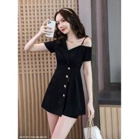 BỘ SHORT CỔ VEST VAI XÉO ĐÍNH NGỌC TRAI - SETDD2571