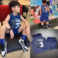 Bộ short thể thao ba lỗ Jordan xanh biển bé trai