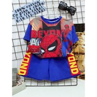 bộ siêu nhân cotton pha lưới cao cấp mềm mát co giãn thấm mồ hôi tốt bộ spiderman tay cộc dáng chuẩn cho bé giá cực rẻ