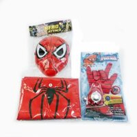 Bộ siêu nhân nhện 4 món áo choàng, mặt nạ, gang tay kèm đĩa siêu nhân Spiderman cho bé