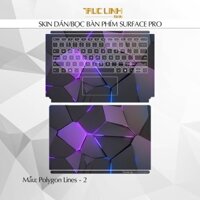 Bộ skin dán phím Surface Pro 3, 4, 5, 6, 7, 8, 9, X, Go... mẫu Polygon Lines - 2