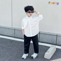 Bộ sơ mi thô thiết kế kèm quần kaki bé trai Fbaby cho bé đi chơi, đi học phong cách Hàn Quốc