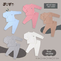 Bộ sơ sinh cài chéo Joyo chất thun tăm cho bé(0-12M)