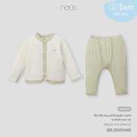 Bộ sơ sinh dài tay phối quần xanh in hình con vịt cho bé áo + quần N04002