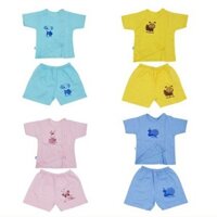 Bộ sơ sinh ngắn tay cài lệch 100% cotton Thái Hà Thịnh