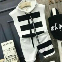 Bộ sọc ngang (trắng, xanh đen)