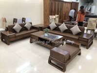 Bộ sofa 2 văng lớn gỗ sồi G03 - Size nhỏ nệm dày 9cm