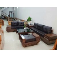 Bộ sofa 2 văng lớn gỗ sồi mẫu thuyền miễn phí vận chuyển lắp đặt tại Hồ Chí Minh, giá tại xưởng