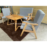 Bộ sofa cafe 4 món, sofa phòng khách, sofa quán cafe gỗ + nệm mút - bảo hành chánh hãng một năm - thiết kế bên trong Ngọ
