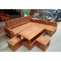 bộ sofa góc gỗ sồi nga gồm 5 món