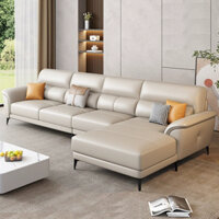 Bộ sofa góc phòng khách 3m2 x 1m6, da P.caronal, đệm bọt biển K43, khung gỗ sồi + Tặng 4 gối