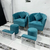 Bộ sofa làm nail sò siêu sang, sofa nail bộ 4 món ngồi làm nail - sofa tuân theo màu yêu cầu