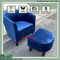 Bộ Sofa mini nhỏ gọn vải Nhung - Bộ ghế Salon nệm kết hợp ghế đơn đa năng- Ghế sopha đơn thư giãn kèm ghế đôn nhỏ