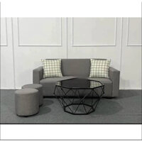 Bộ sofa phòng khách mini chung cư Juno Sofa 1m6 - Bao gồm: 1 băng ghế, 2 gối, 2 đôn ngồi và bàn