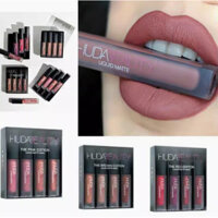 Bộ Son Bóng Huda 4 Son Môi Lip Glaze Set 4 Son Men Set 4 Bộ Màu Matte Lip Glaze