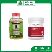 Bộ sp Vitamin E Kirkland 500 viên- Vitamin E Healthy Care 200 viên