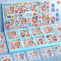 Bộ sticker 200 tấm cute trang trí sổ tay ly cốc văn phòng phẩm