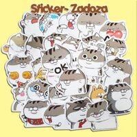 Bộ sticker chủ đề mèo ami mũ bảo hiểm, laptop, ván trượt, vali - 10 chống nước nhám