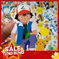 Bộ Sticker dán cao cấp chủ đề POKEMON - Dùng dán Xe, dán mũ bảo hiểm, dán Laptop... -Hàng nhập khẩu