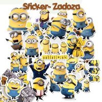 Bộ sticker MINION nhãn dán trang trí mũ bảo hiểm, đàn, guitar, ukulele, điện thoại laptop - Set 40 - chống nước