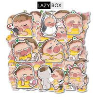 Bộ sticker Quỳnh Aka trang trí mũ bảo hiểm, laptop, ván trượt, sổ tay, note book, laptop - Set 50 cái - Decal chống nước bóng