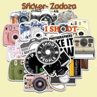 Bộ sticker trang trí mũ bảo hiểm, laptop chủ đề hội họa cổ điển phong cách máy ảnh camera photo - Set 10 thường