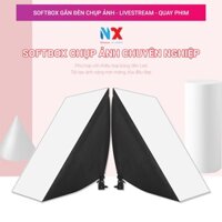 Bộ Studio Chụp Ảnh Sản Phẩm Chân Đèn 2m Kèm Softbox 50x70 cm Hỗ Trợ Tản Sáng