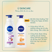 Bộ Sữa Dưỡng Thể Nivea Làm Sáng & Săn Chắc Da Ban Đêm ,Ban ngày 350ml Extra White Night Nourish Body Lotion