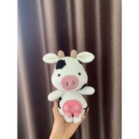 bò sữa len nhồi bông handmade_ thú nhồi bông bằng len handmde (nhận móc theo yêu câu)