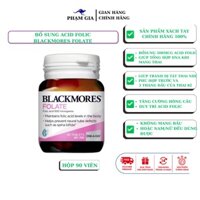 Bổ sung Acid folic Blackmores Folate giúp phòng tránh dị tật thai nhi 90 viên