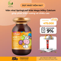 Bổ Sung Canxi Cho Bé Kids Mega Milky Calcium Spring Leaf, Giúp Phát Triển Xương Và Chiều Cao Tối Đa Cho Trẻ 120V Úc.