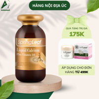 Bổ sung canxi vitamin D3 Liquid Calcium Plus Vitamin D3 Spring Leaf tăng cường sức khỏe xương và răng 200 viên
