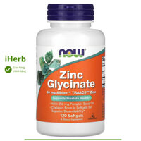 Bổ sung kẽm Zinc Glycinate hộp 120 viên của Now Foods - iHerb Việt Nam