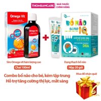 Bổ sung Omega, DHA cho bé Siro Omega Vit và Thạch Bổ Não Sano IQ giúp bé tập trung, tăng trí nhớ, mắt sáng - Thomsoncare