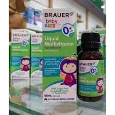 Bổ sung vitamin nhóm B và multivitamin cho trẻ Brauer Baby & Kids Liquid Multivitamin for Infants 0+ 45ml