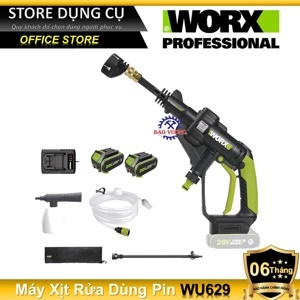 Bộ súng xịt rửa dùng pin 20V Worx Green WU629