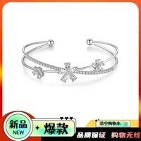 [Bộ sưu tập 1200 người] < KW Flow Constant Forgetting Back} Vòng tay mở hoa đính kim cương dành cho nữ Vòng tay bạc cao cấp đơn giản Quà tặng ngày lễ tình nhân djdjjo
