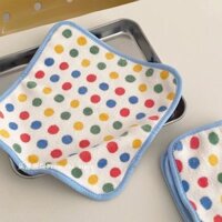 [Bộ sưu tập 12.000 người] Phong cách Hàn Quốc ins Thảm lót ly chấm bi đầy màu sắc dễ thương Khăn lau bát đĩa nhà bếp Vải lau nhà bếp Thảm lót trái tim cô gái [Bộ sưu tập 12.000 người] phong cách Instagram 20250227