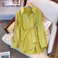 [Bộ sưu tập 1,20,000 người] Size lớn mm Áo sơ mi dài tay hẹp tay dài thời trang phong cách phương Tây mùa xuân giảm tuổi