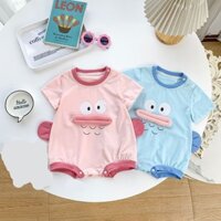 [Bộ sưu tập 1.6000 người] Sản phẩm mới Hoạt hình cá xấu xí Quần áo trẻ em tay ngắn cho bé Mùa hè Dopamine Mặc áo liền quần nam nữ Áo liền quần siêu dễ thương