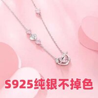 [Bộ sưu tập 1.9000 người] Vòng cổ đeo tay trái tim tình yêu bằng bạc 925 Cao cấp sang trọng Niche Quà tặng bán chạy Xương đòn Bạn gái dễ thương