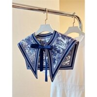 [Bộ sưu tập 1.9000 người] Xuân Hè Phong Cách Mới Phù Hợp Với Tính Khí Màu Xanh Lá Cây Khăn Choàng Nhỏ Nữ Bên Ngoài Tranh Sơn Dầu Hai Lớp Phù Hợp Với Áo Sơ Mi Váy Phù Hợp Với Vai Giả Co