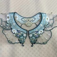 [Bộ sưu tập 2981 người] Quần áo Thời trang Phong cách Trung Quốc Cổ áo giả Lưới cát Bướm Hoa không có nút 3.25