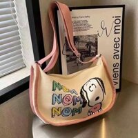 [Bộ sưu tập 38.000 người] Túi vải đeo chéo nữ Niche Phim hoạt hình Nhật Bản Túi đeo vai sức chứa lớn Túi yên ngựa Túi đựng bánh bao lớp học sinh 30609